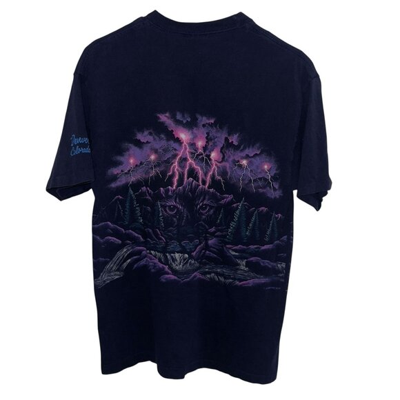 VTG Habitat Denver Colorado Lone Wolf Nature Lightening Wrap Around Graphic Med - Picture 4 of 8